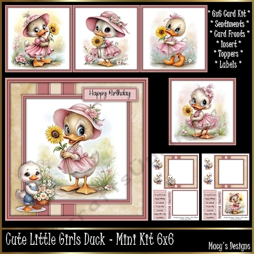 Cute Little Girls Duck - Mini Kit 6x6