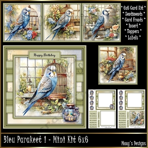 Bleu Parakeet 1 - Mini Kit 6x6
