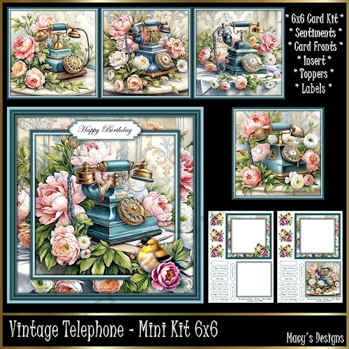 Vintage Telephone - Mini Kit 6x6