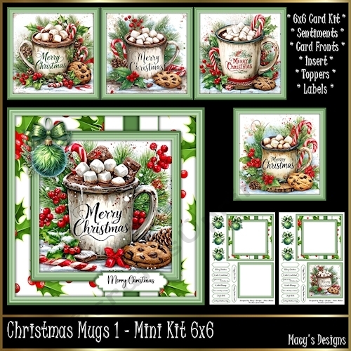 Christmas Mugs 1 - Mini Kit 6x6