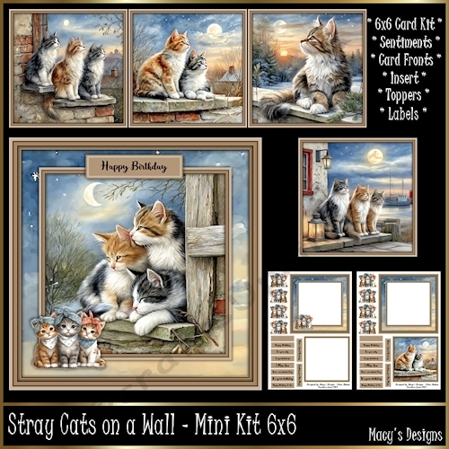Stray Cats on a Wall - Mini Kit 6x6