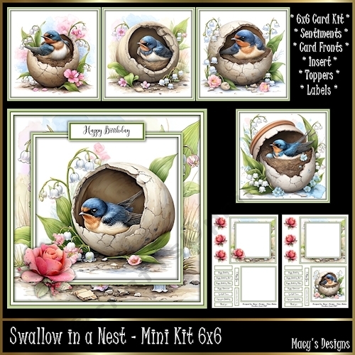 Swallow in a Nest - Mini Kit 6x6