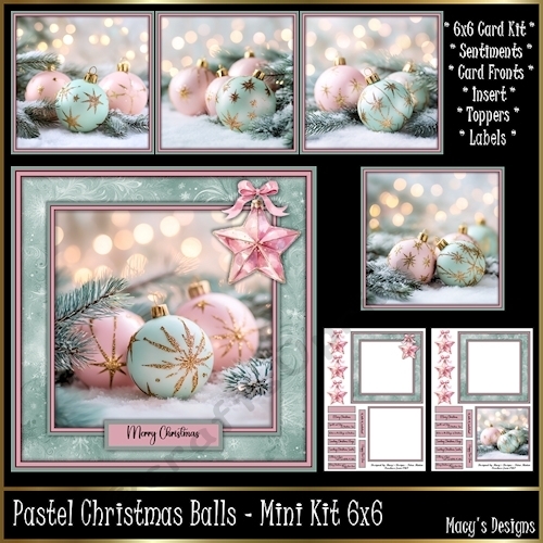 Pastel Christmas Balls - Mini Kit 6x6