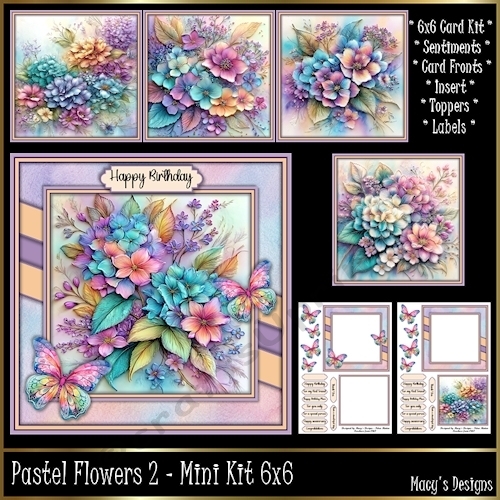 Pastel Flowers 2 - Mini Kit 6x6