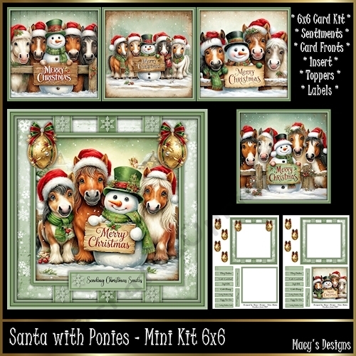 Santa with Ponies - Mini Kit 6x6