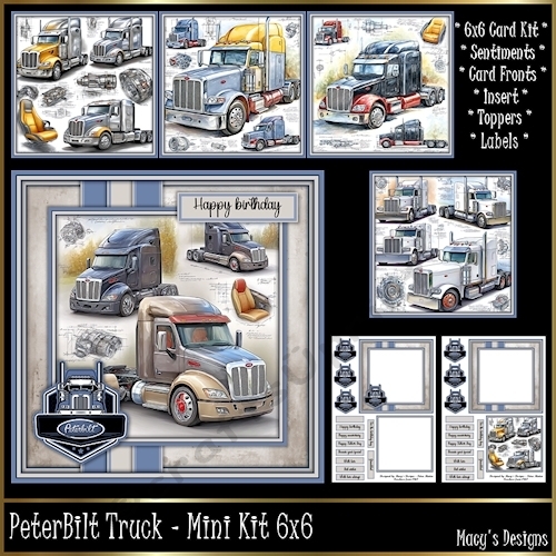 PeterBilt Truck Male - Birthday / Fathers Day - Mini Kit 6x6
