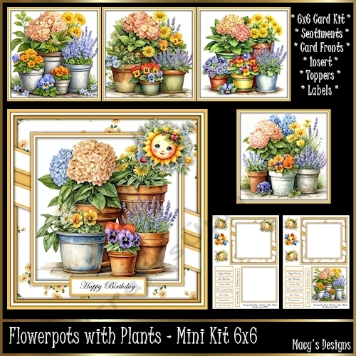 Flowerpots with Plants - Mini Kit 6x6