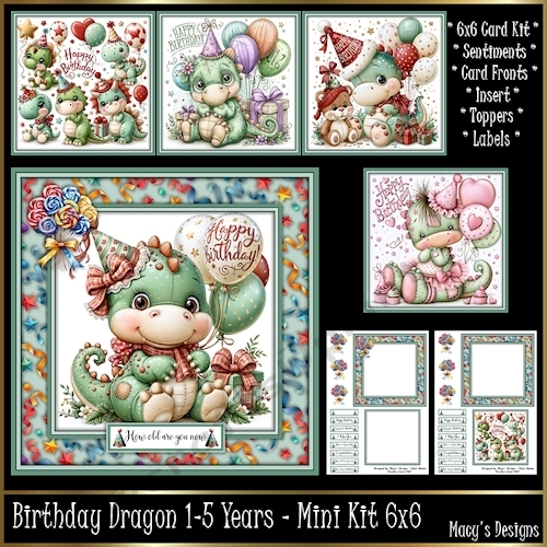 Birthday Dragon 1-5 Years - Mini Kit 6x6