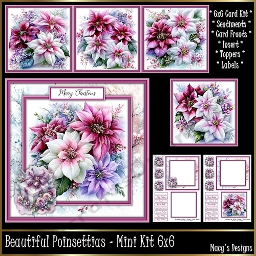 Beautiful Poinsettias - Mini Kit 6x6