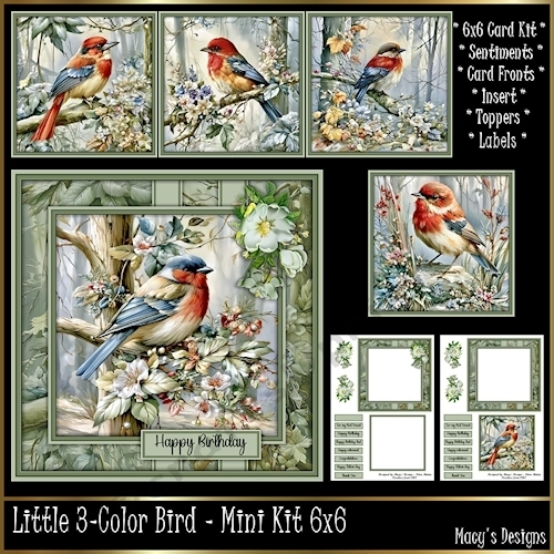 Little 3-Color Bird - Mini Kit 6x6