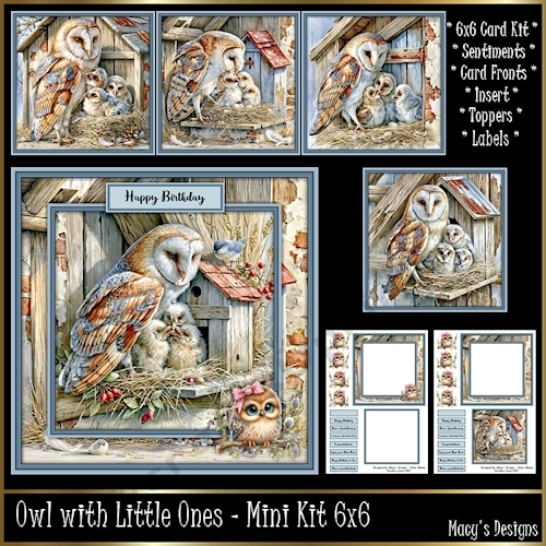 Owl with Little Ones - Mini Kit 6x6