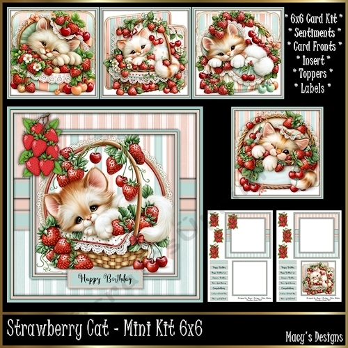 Strawberry Cat - Mini Kit 6x6