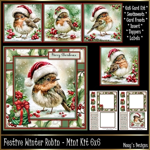 Festive Winter Robin - Mini Kit 6x6