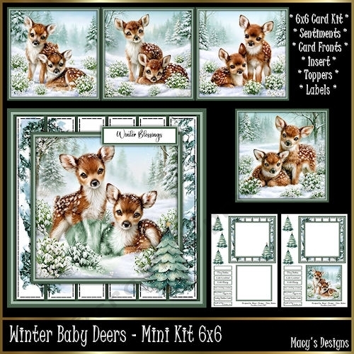 Winter Baby Deers - Mini Kit 6x6