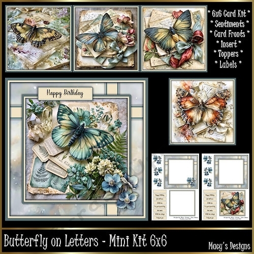 Butterfly on Letters - Mini Kit 6x6