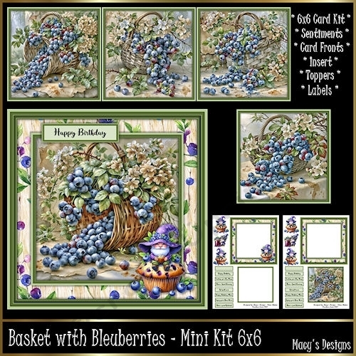 Basket with Bleuberries - Mini Kit 6x6