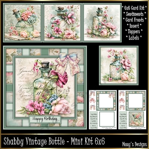 Shabby Vintage Bottle - Mini Kit 6x6