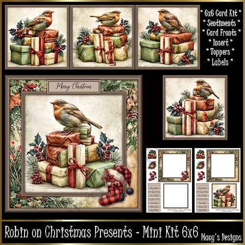 Robin on Christmas Presents - Mini Kit 6x6