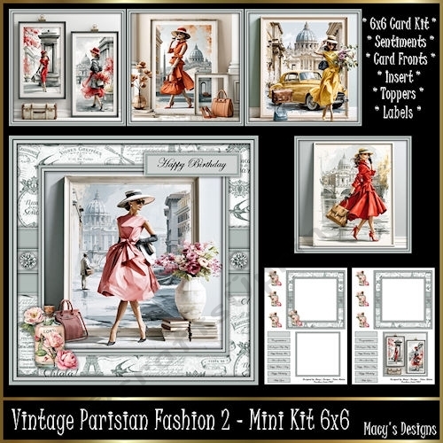 Vintage Parisian Fashion 2 - Mini Kit 6x6