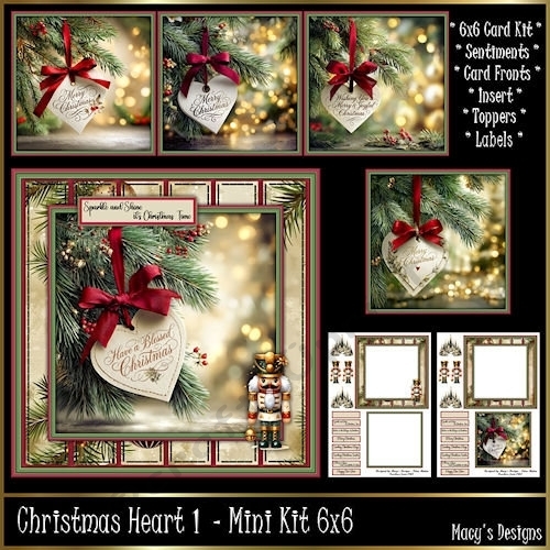 Christmas Heart 1 - Mini Kit 6x6