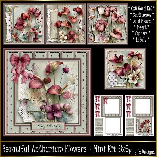 Beautiful Anthurium Flowers - Mini Kit 6x6