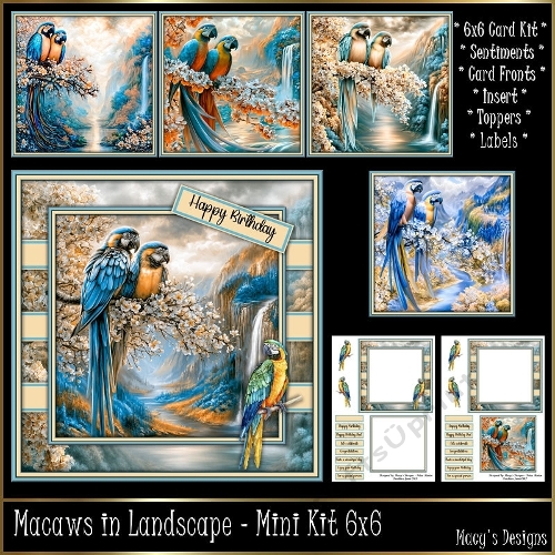 Macaws in Landscape - Mini Kit 6x6