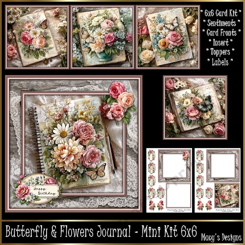 Butterfly Flowers Journal - Mini Kit 6x6