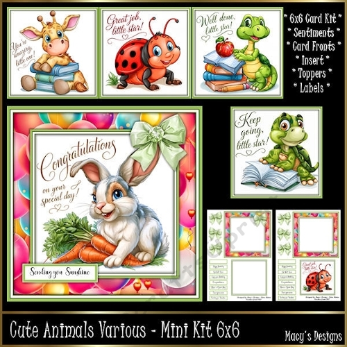 Cute Animal Various - Mini Kit 6x6