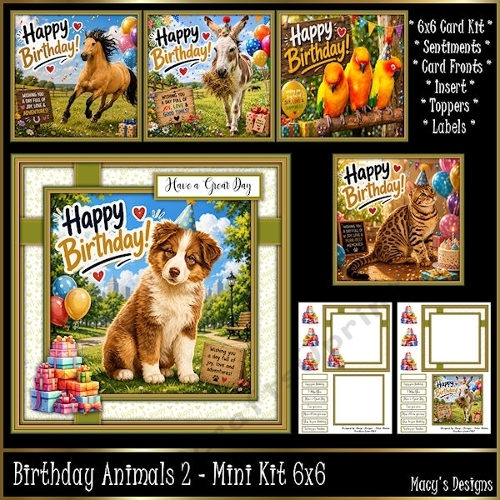 Birthday Animals 2 - Mini Kit 6x6