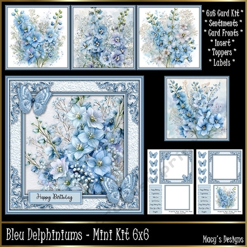 Bleu Delphiniums - Mini Kit 6x6