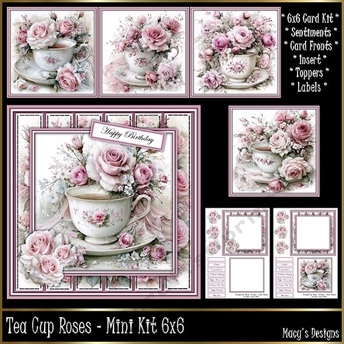 Tea Cup Roses - Mini Kit 6x6