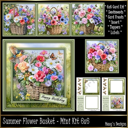 Summer Flower Basket - Mini Kit 6x6