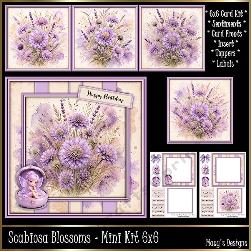 Scabiosa Blossoms - Mini Kit 6x6