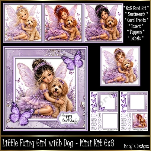 Little Fairy Girl with Dog - Mini Kit 6x6