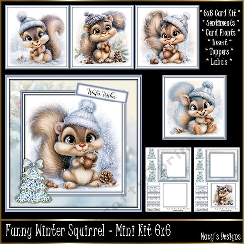 Funny Winter Squirrel - Mini Kit 6x6