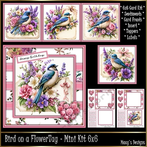 Bird on a FlowerTag - Mini Kit 6x6