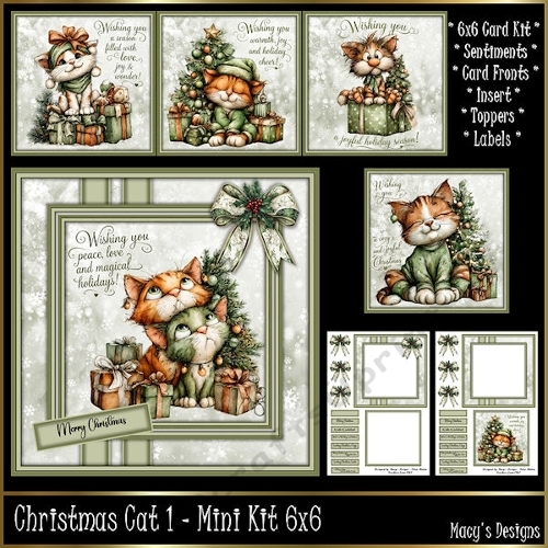 Christmas Cat 1 - Mini Kit 6x6