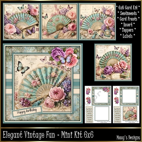 Elegant Vintage Fan - Mini Kit 6x6