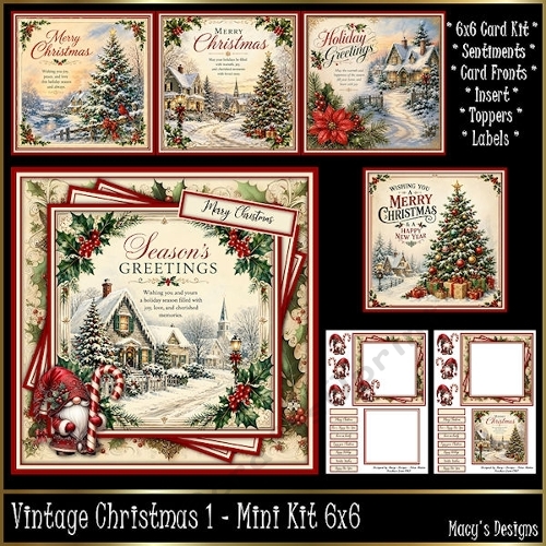Vintage Christmas 1 - Mini Kit 6x6