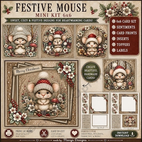 Festive Mouse - Mini Kit 6x6