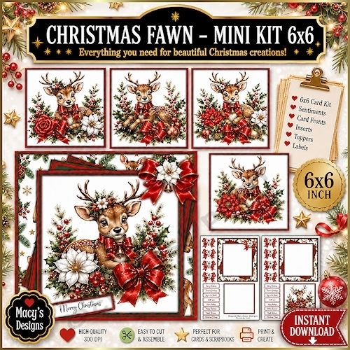 Christmas Fawn - Mini Kit 6x6