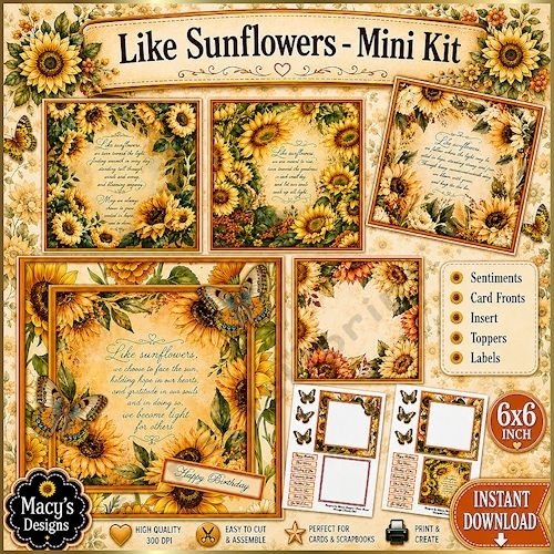 Like Sunflowers- Mini Kit 6x6