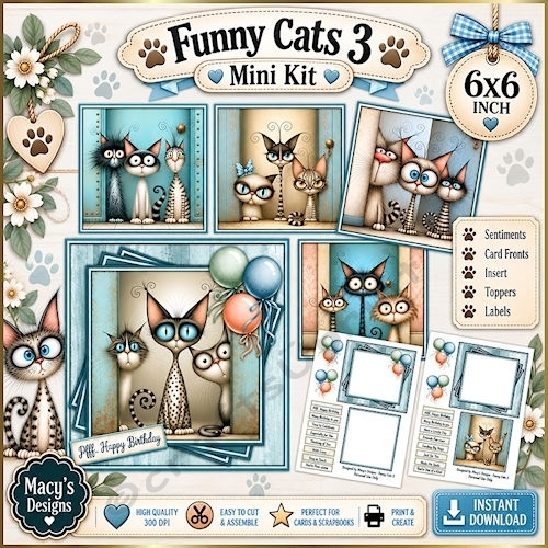 Funny Cats 3 - Mini Kit 6x6