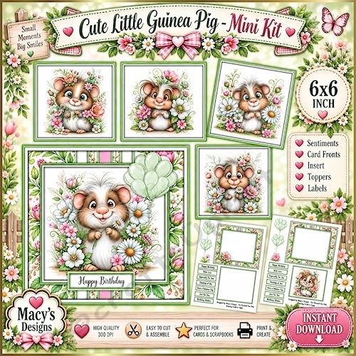 Cute Little Guinea Pig - Mini Kit 6x6