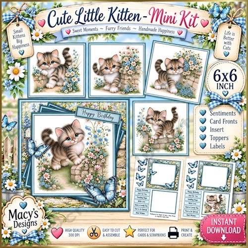 Cute Little Kitten - Mini Kit 6x6