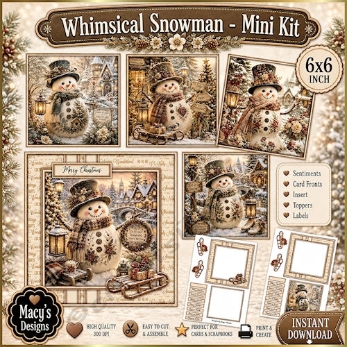 Whimiscal Snowman - Mini Kit 6x6