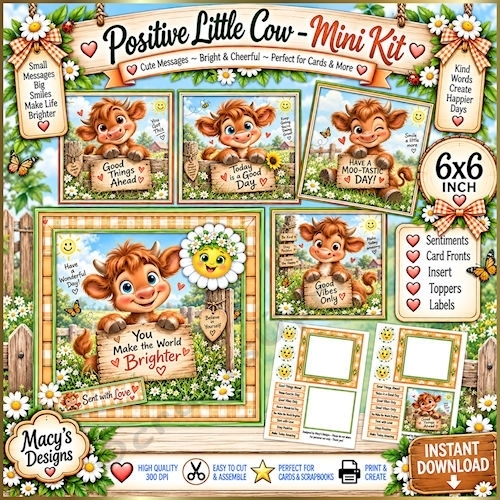 Positive Little Cow - Mini Kit 6x6