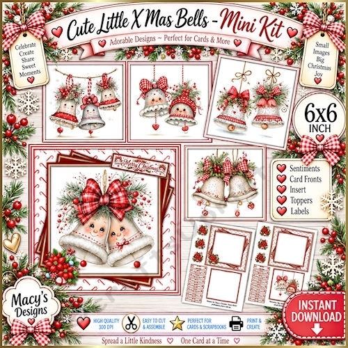 Cute Little X Mas Bells - Mini Kit 6x6