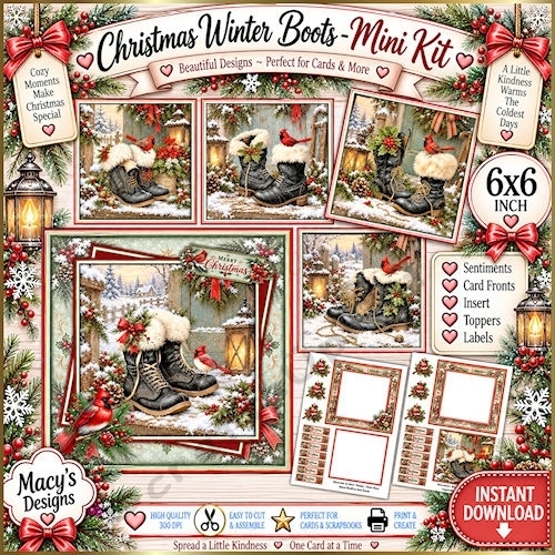 Christmas Winter Boots - Mini Kit 6x6