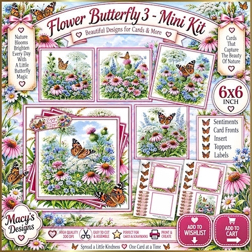 Flower Butterfly 3 - Mini Kit 6x6